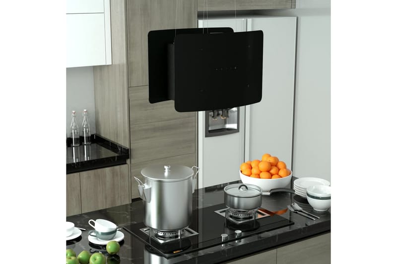 Hængende Ø-Emhætte Med Touchsensor Lcd Hærdet Glas - Sort - Hus & renovering - Klimakontrol - Ventilatorer