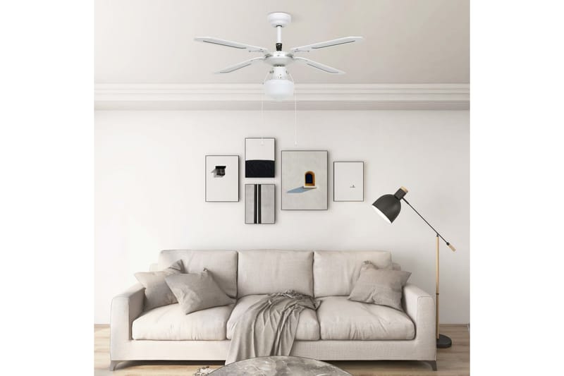 loftventilator med lampe 106 cm hvid - Hvid - Ventilatorer - Loftventilator