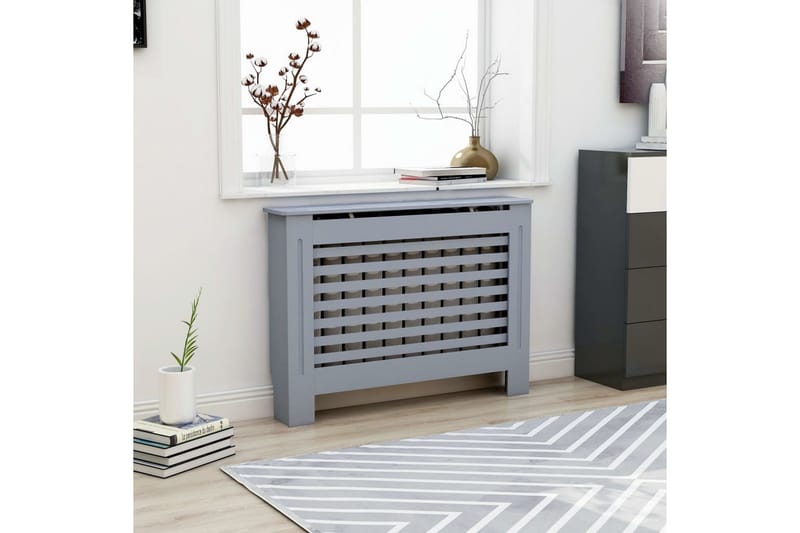 Radiatorskjuler 112x19x81 cm Mdf Antracitgrå - Grå - Hus & renovering - Klimakontrol - Opvarmning