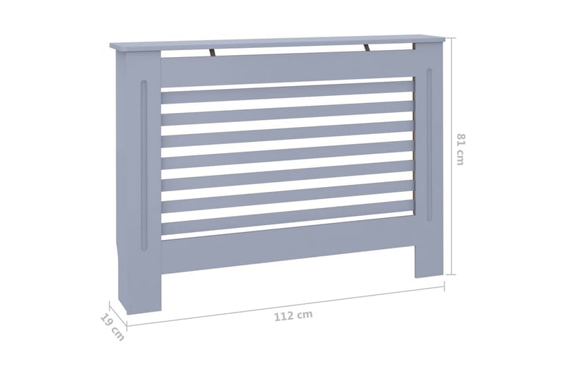 Radiatorskjuler 112x19x81 cm Mdf Antracitgrå - Grå - Hus & renovering - Klimakontrol - Opvarmning