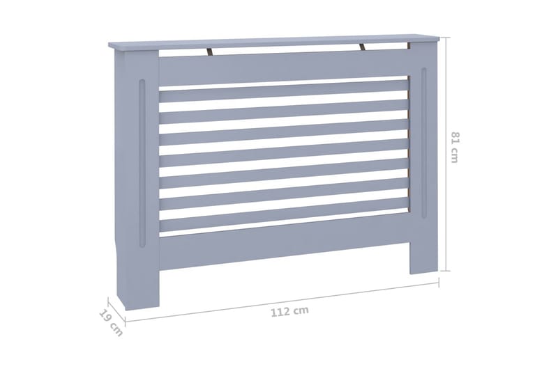 Radiatorskjuler 112x19x81 cm Mdf Antracitgrå - Grå - Radiatorskjuler