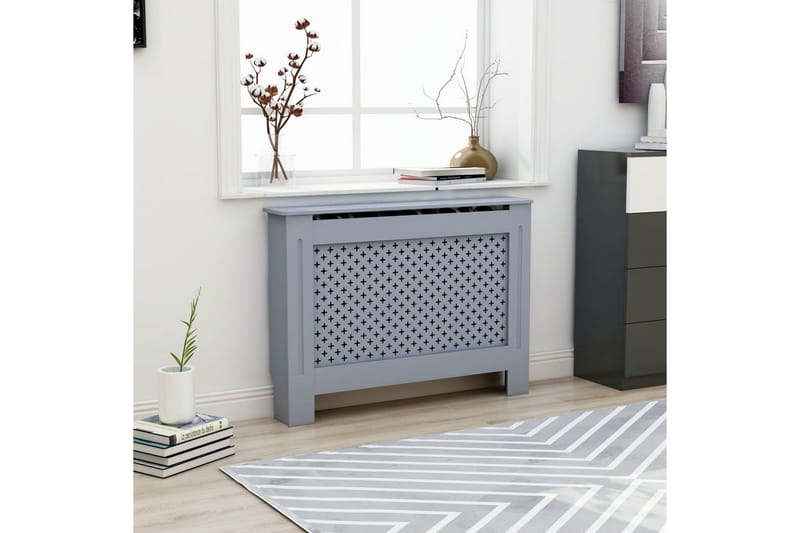 Radiatorskjuler 112x19x81 cm Mdf Antracitgrå - Grå - Hus & renovering - Klimakontrol - Opvarmning