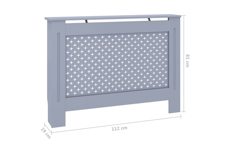 Radiatorskjuler 112x19x81 cm Mdf Antracitgrå - Grå - Hus & renovering - Klimakontrol - Opvarmning