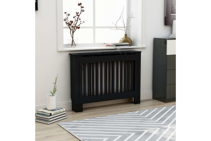 Radiatorskjuler 112x19x81 cm Mdf Sort - Sort - Hus & renovering - Klimakontrol - Opvarmning