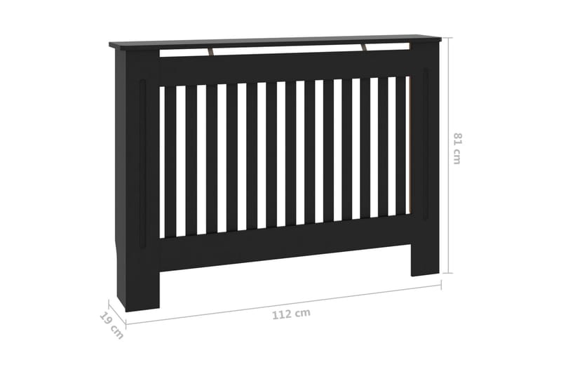 Radiatorskjuler 112x19x81 cm Mdf Sort - Sort - Hus & renovering - Klimakontrol - Opvarmning