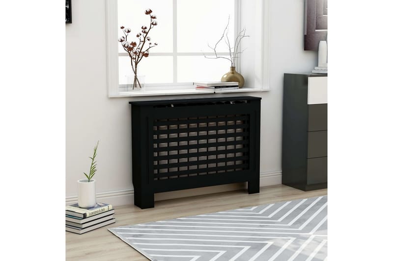 Radiatorskjuler 112x19x81 cm Mdf Sort - Sort - Hus & renovering - Klimakontrol - Opvarmning