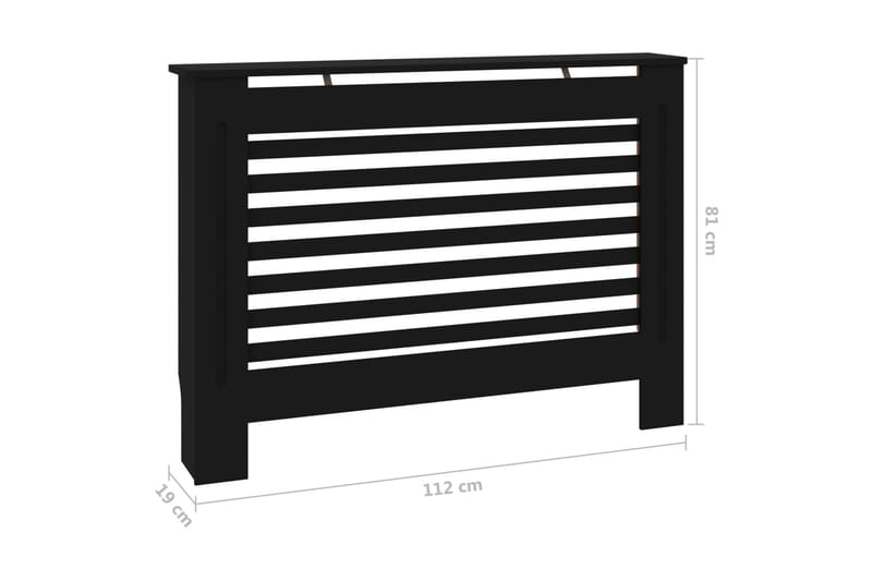 Radiatorskjuler 112x19x81 cm Mdf Sort - Sort - Hus & renovering - Klimakontrol - Opvarmning