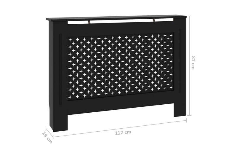 Radiatorskjuler 112x19x81 cm Mdf Sort - Sort - Hus & renovering - Klimakontrol - Opvarmning