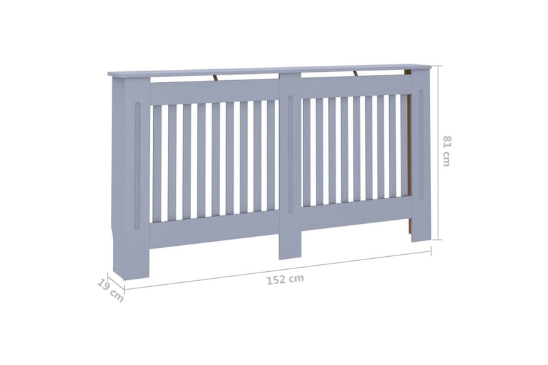 Radiatorskjuler 152x19x81 cm Mdf Antracitgrå - Grå - Hus & renovering - Klimakontrol - Opvarmning