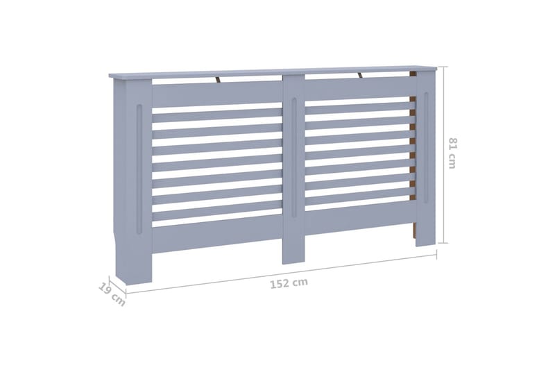 Radiatorskjuler 152x19x81 cm Mdf Antracitgrå - Grå - Hus & renovering - Klimakontrol - Opvarmning