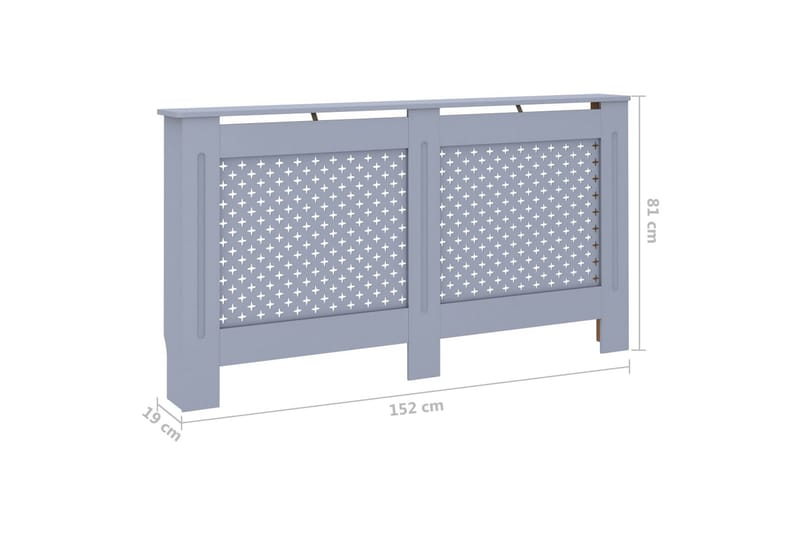 Radiatorskjuler 152x19x81 cm Mdf Antracitgrå - Grå - Hus & renovering - Klimakontrol - Opvarmning