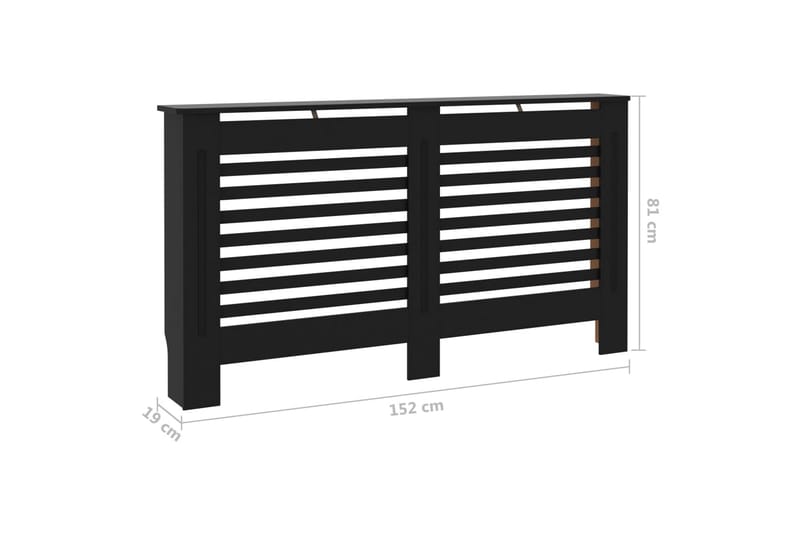 Radiatorskjuler 152x19x81 cm Mdf Sort - Sort - Hus & renovering - Klimakontrol - Opvarmning