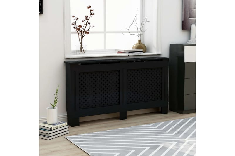 Radiatorskjuler 152x19x81 cm Mdf Sort - Sort - Hus & renovering - Klimakontrol - Opvarmning
