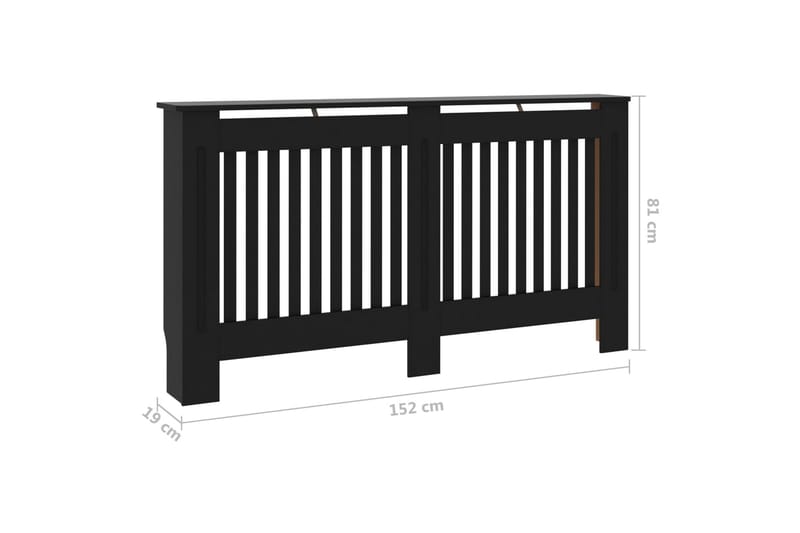 Radiatorskjuler 152x19x81 cm Mdf Sort - Sort - Hus & renovering - Klimakontrol - Opvarmning