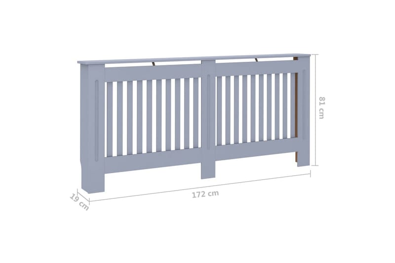 Radiatorskjuler 172x19x81 cm Mdf Antracitgrå - Grå - Hus & renovering - Klimakontrol - Opvarmning