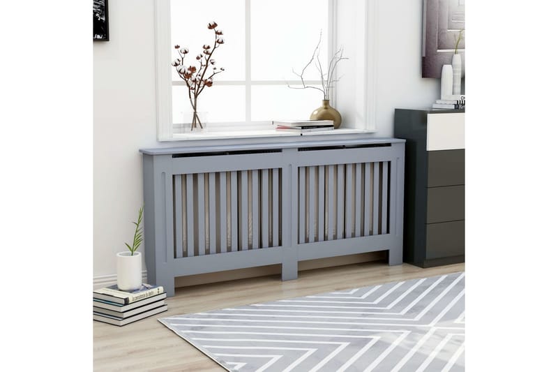 Radiatorskjuler 172x19x81 cm Mdf Antracitgrå - Grå - Hus & renovering - Klimakontrol - Opvarmning