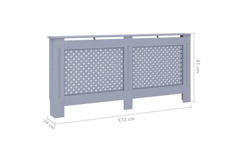 Radiatorskjuler 172x19x81 cm Mdf Antracitgrå - Grå - Hus & renovering - Klimakontrol - Opvarmning