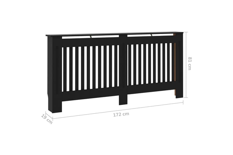 Radiatorskjuler 172x19x81 cm Mdf Sort - Sort - Hus & renovering - Klimakontrol - Opvarmning