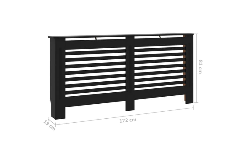 Radiatorskjuler 172x19x81 cm Mdf Sort - Sort - Hus & renovering - Klimakontrol - Opvarmning