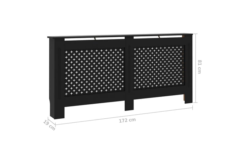 Radiatorskjuler 172x19x81 cm Mdf Sort - Sort - Hus & renovering - Klimakontrol - Opvarmning