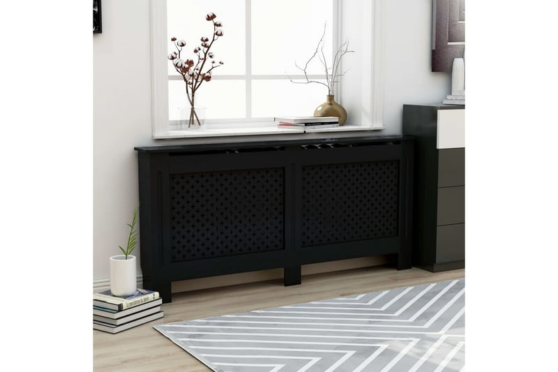 Radiatorskjuler 172x19x81 cm Mdf Sort - Sort - Hus & renovering - Klimakontrol - Opvarmning