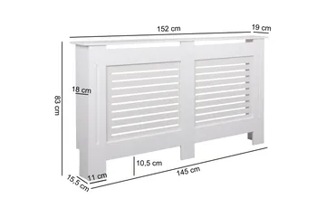 Wiemann Opbevaringsskab 152x19 cm - Hvid - Hus & renovering - Klimakontrol - Opvarmning