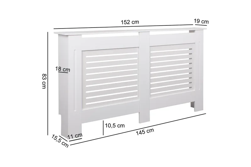 Wiemann Opbevaringsskab 152x19 cm - Hvid - Hus & renovering - Klimakontrol - Opvarmning