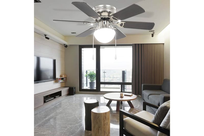 dekorativ loftventilator med lys 82 cm mørkebrun - Ventilatorer - Loftventilator