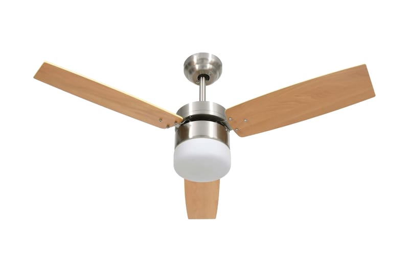 loftventilator med lampe og fjernbetjening 108 cm lysebrun - Brun - Hus & renovering - Klimakontrol - Ventilatorer