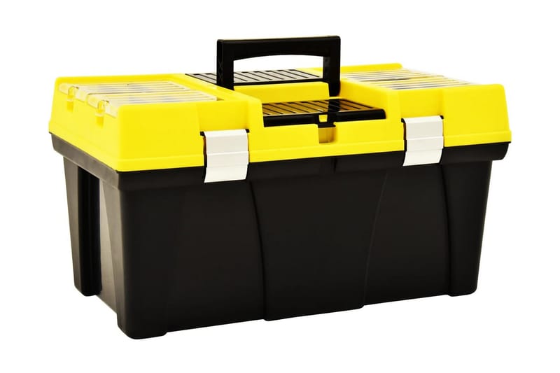 værktøjskasse 595x337x316 mm plastik gul - Gul - Opbevaring - Opbevaring til småting - Kurve & kasser - Kasser