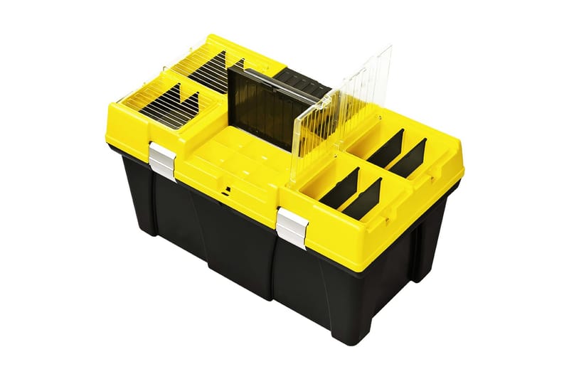 værktøjskasse 595x337x316 mm plastik gul - Gul - Opbevaring - Opbevaring til småting - Kurve & kasser - Kasser