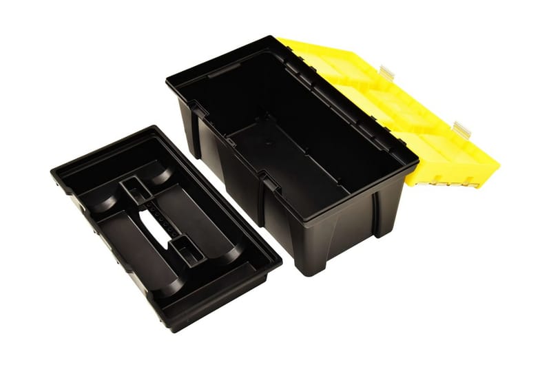 værktøjskasse 595x337x316 mm plastik gul - Gul - Opbevaring - Opbevaring til småting - Kurve & kasser - Kasser