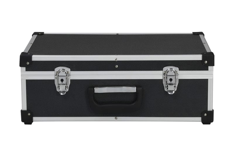 værktøjskuffert 46 x 33 x 16 cm sort aluminium - Værktøjstaske - Garageinteriør & garageopbevaring