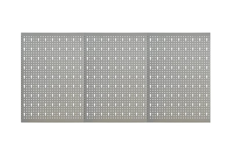 vægmonterede værktøjspaneler 3 stk. 40x58 cm stål - Grå - Hus & renovering - Garage & værksted - Garageinteriør & garageopbevaring