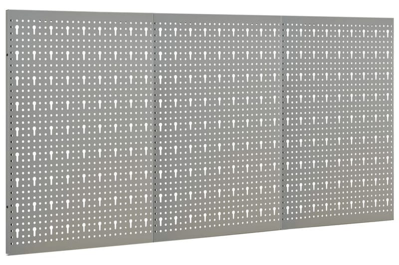 vægmonterede værktøjspaneler 3 stk. 40x58 cm stål - Grå - Hus & renovering - Garage & værksted - Garageinteriør & garageopbevaring