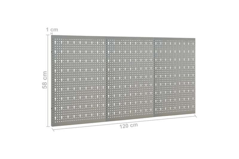 vægmonterede værktøjspaneler 3 stk. 40x58 cm stål - Grå - Hus & renovering - Garage & værksted - Garageinteriør & garageopbevaring