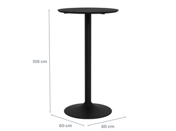 Barbord HOME4YOU Ibiza D60x105 cm sort ask - sort ask - Husholdning - Bar & vin - Barmøbler
