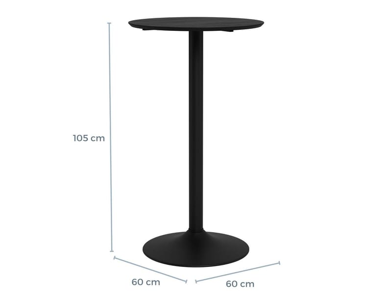 Barbord HOME4YOU Ibiza D60x105 cm sort ask - sort ask - Husholdning - Bar & vin - Barmøbler