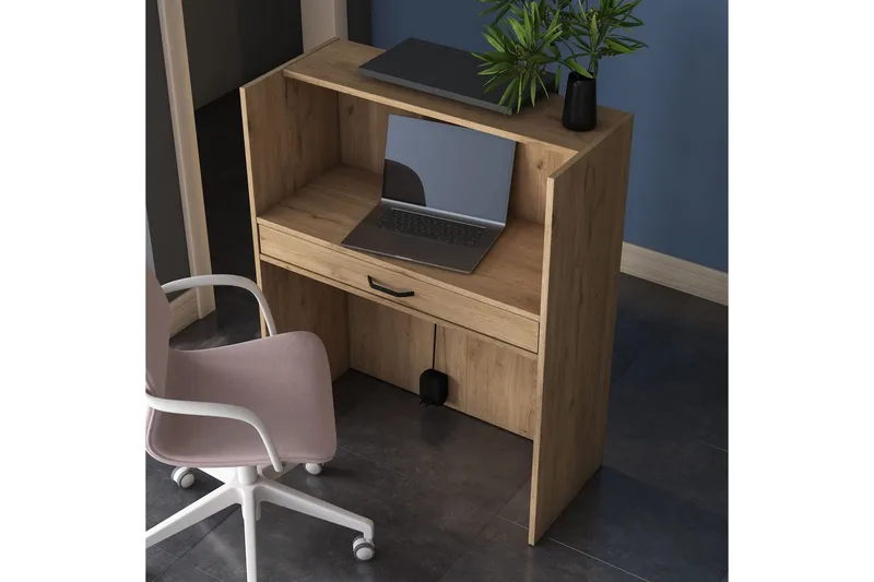 Receptionbord Thornmere valnød / antracit - Rødbrunt træ/Antracit - Husholdning - Bar & vin - Barmøbler - Bardisk