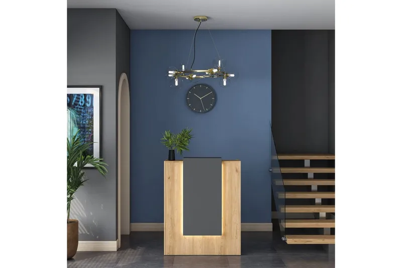 Receptionbord Thornmere valnød / antracit - Rødbrunt træ/Antracit - Husholdning - Bar & vin - Barmøbler - Bardisk