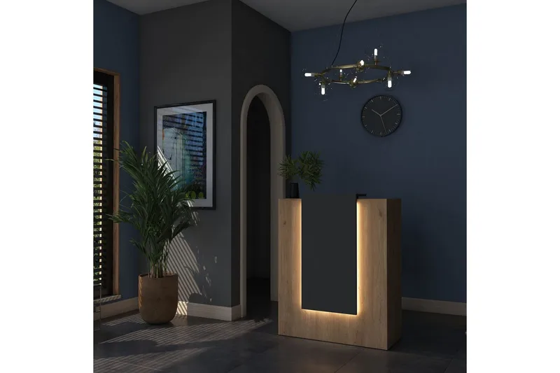 Receptionbord Thornmere valnød / antracit - Rødbrunt træ/Antracit - Husholdning - Bar & vin - Barmøbler - Bardisk