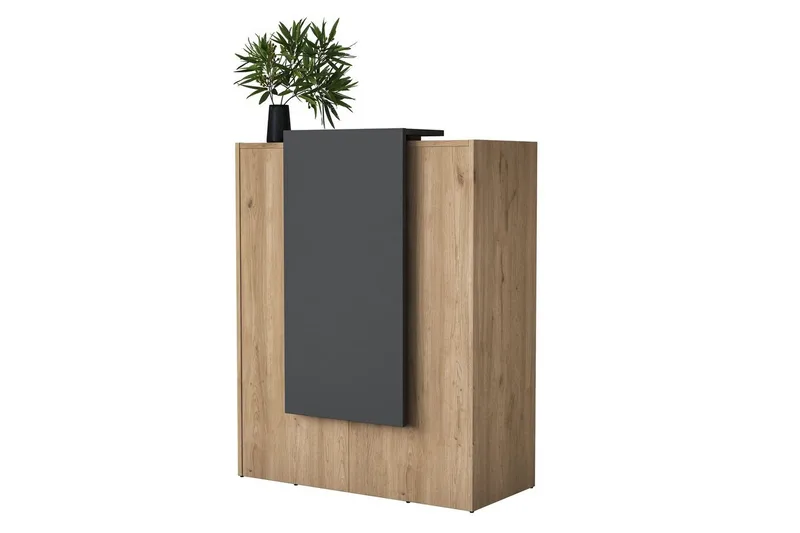 Receptionbord Thornmere valnød / antracit, Rødbrunt træ/Antracit