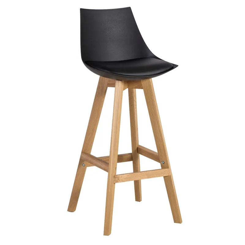 Barstol HOME4YOU Sonja 150x40xh74 cm, melamin med egetræsbark, sort