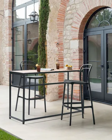 Barstol udendørs Porano - Sort - Husholdning - Bar & vin - Barmøbler