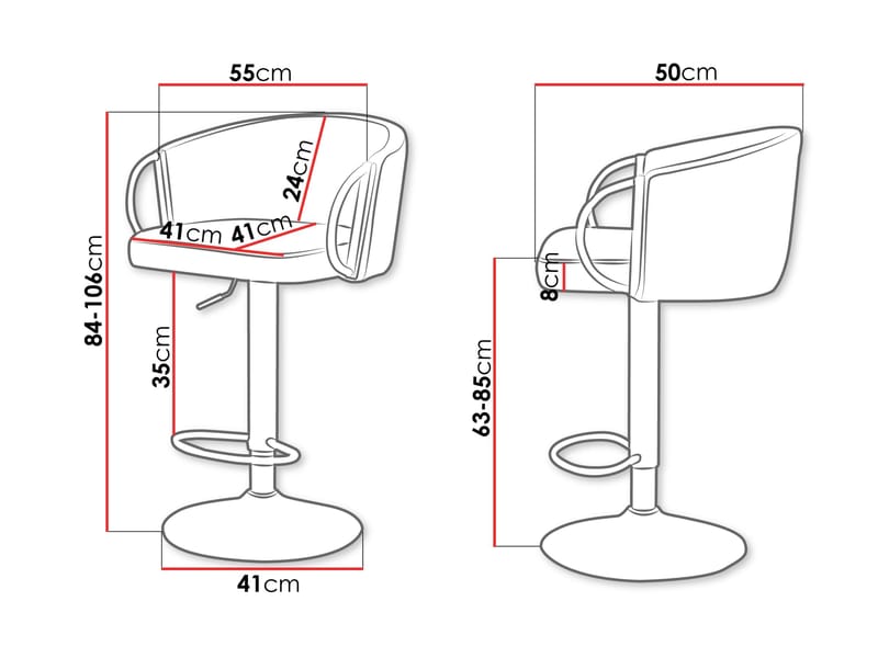 Garrick Barstol 84 cm 2-pak - Grå - Husholdning - Bar & vin - Barmøbler