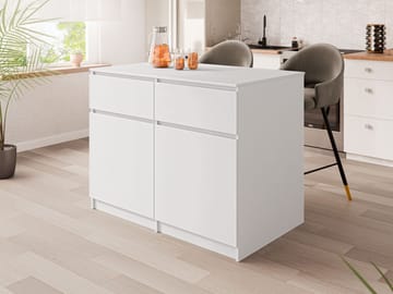 Valricon Køkkenø 120 cm - hvid - Opbevaring - Køkkenøer