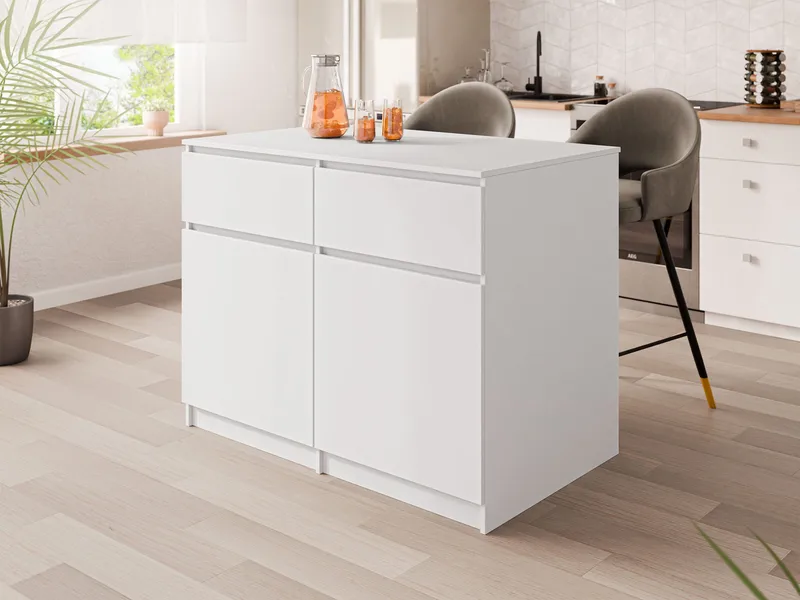 Valricon Køkkenø 120 cm - hvid - Husholdning - Bar & vin - Barmøbler