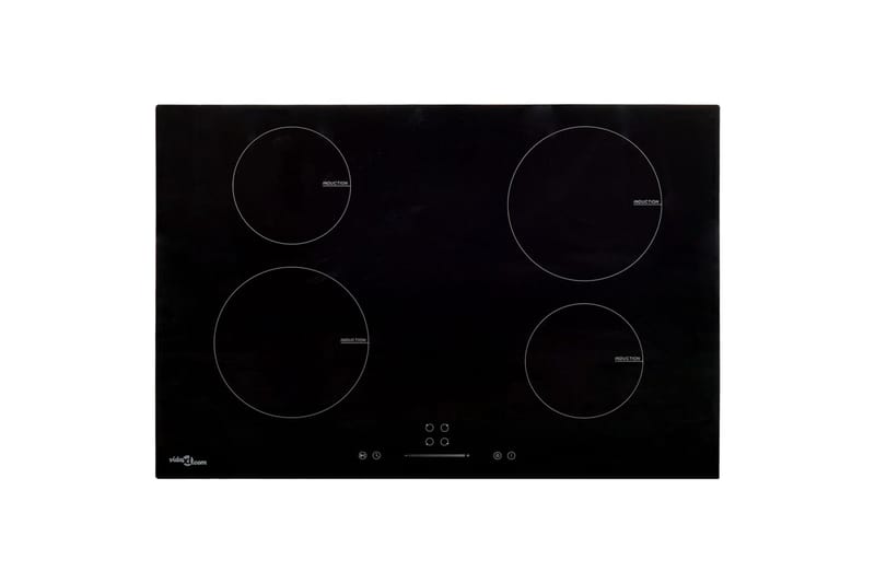 Induktionskogeplade 4 Varmezoner Touch-Panel Glas 77cm 7000W - Sort - Induktionskogeplade