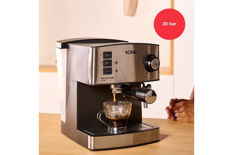 Espressomaskine Solac Taste Classic M80 Inox Mat Silver - Mat Silver - Husholdning - Køkkenmaskiner - Kaffemaskine & kaffetilbehør
