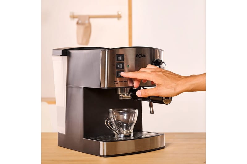 Espressomaskine Solac Taste Classic M80 Inox Mat Silver - Mat Silver - Husholdning - Køkkenmaskiner - Kaffemaskine & kaffetilbehør